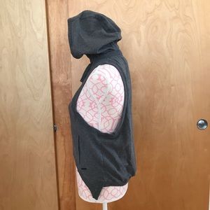 Tops - Sleeveless Sweatshirt with Hoodie Tops - Sleeveless Sweatshirt with Hoodie